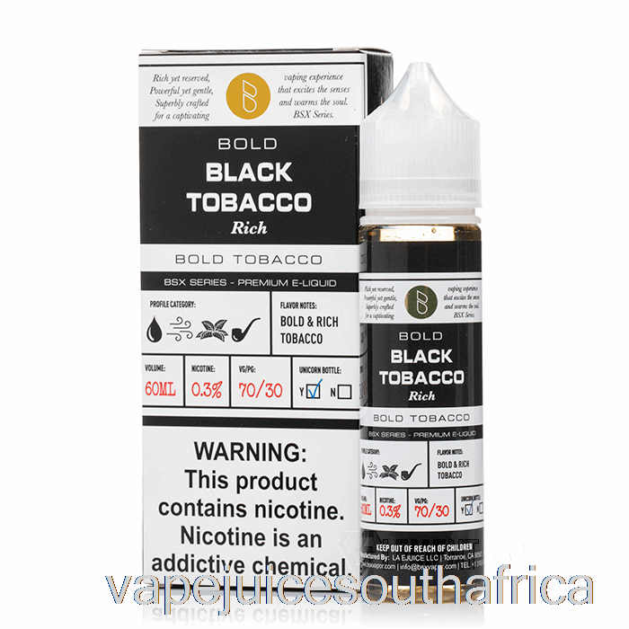 Vape Juice South Africa Black Tobacco - Bsx Series - 60Ml 0Mg